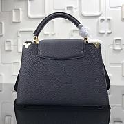 Fortok Louis Vuitton Capucines MM Bag Black Taurillon Leather Gold-color Hardware M56669 27x18x9cm - 3