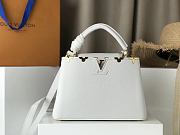 Fortok Louis Vuitton Capucines MM Bag White Taurillon Leather Gold-color Hardware M56669 27x18x9cm - 1