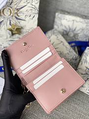 Fortok Dior Lady Mini Wallet In Pink Cannage Lambskin 11x9cm - 6