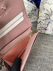 Fortok Dior Lady Mini Wallet In Pink Cannage Lambskin 11x9cm - 4