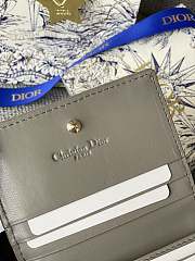 Fortok Dior Lady Mini Wallet In Grey Cannage Lambskin 11x9cm - 4