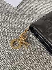 Fortok Dior Lady Mini Wallet In Black Cannage Lambskin 11x9cm - 6