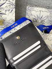 Fortok Dior Lady Mini Wallet In Black Cannage Lambskin 11x9cm - 5