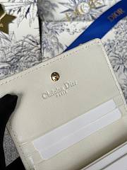 Fortok Dior Lady Mini Wallet In White Cannage Lambskin 11x9cm - 6