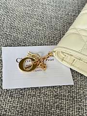 Fortok Dior Lady Mini Wallet In White Cannage Lambskin 11x9cm - 3