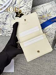 Fortok Dior Lady Mini Wallet In White Cannage Lambskin 11x9cm - 4