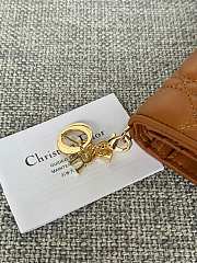 Fortok Dior Lady Mini Wallet In Brown Cannage Lambskin 11x9cm - 6