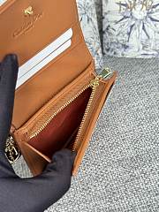 Fortok Dior Lady Mini Wallet In Brown Cannage Lambskin 11x9cm - 3