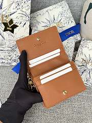 Fortok Dior Lady Mini Wallet In Brown Cannage Lambskin 11x9cm - 2