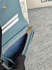 Fortok Dior Lady Mini Wallet In Blue Cannage Lambskin 11x9cm - 4