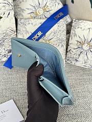 Fortok Dior Lady Mini Wallet In Blue Cannage Lambskin 11x9cm - 3