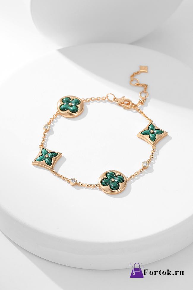 Fortok Louis Vuitton Color Blossom BB Multi-Motif Bracelet, Pink Gold, Malachite And Diamonds - 1