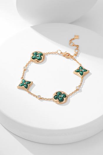 Fortok Louis Vuitton Color Blossom BB Multi-Motif Bracelet, Pink Gold, Malachite And Diamonds