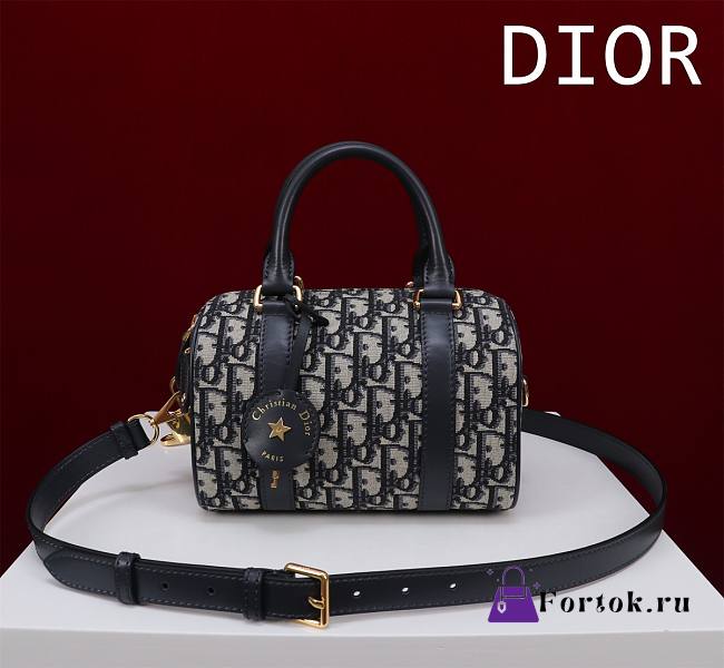 Fortok Dior Groove 20 Bag Blue Dior Oblique Jacquard 20x13.5x12.5cm - 1