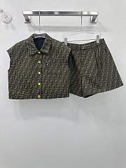 Fortok Fendi 24 Jacquard Vest Shorts Set - 1