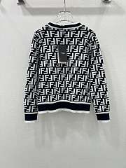 Fortok Fendi FF Motif V-Neck Cardigan Black & White  - 4