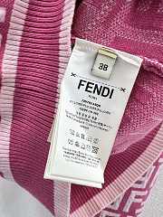  Fortok Fendi FF Motif V-Neck Cardigan Pink & White - 6
