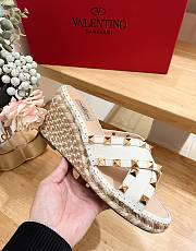 Fortok Valentino Garavani Lace-up Wedge Sandals White - 1