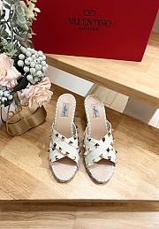Fortok Valentino Garavani Lace-up Wedge Sandals White - 2