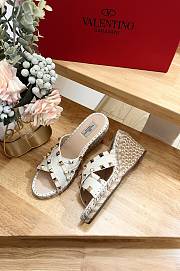 Fortok Valentino Garavani Lace-up Wedge Sandals White - 3