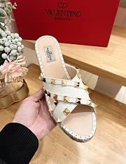 Fortok Valentino Garavani Lace-up Wedge Sandals White - 4