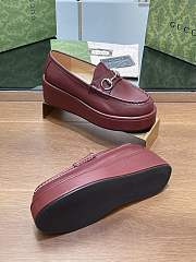 Fortok Gucci Horsebit Platform Loafer Burgundy - 5