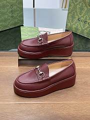 Fortok Gucci Horsebit Platform Loafer Burgundy - 4