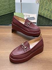 Fortok Gucci Horsebit Platform Loafer Burgundy - 2