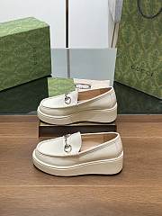 Fortok Gucci Horsebit Platform Loafer White - 6