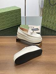Fortok Gucci Horsebit Platform Loafer White - 5