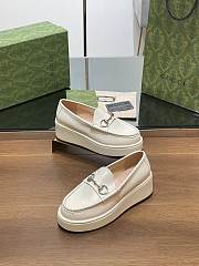 Fortok Gucci Horsebit Platform Loafer White - 4