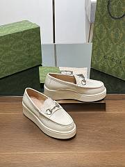 Fortok Gucci Horsebit Platform Loafer White - 2