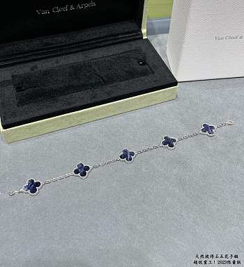 Fortok Van Cleef & Arpels Blue Five-flower Four-leaf Clover Bracelet