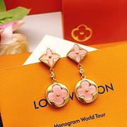 Fortok Louis Vuitton Pink Tassel Flower Earrings - 1