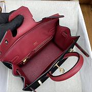 Fortok Hermes Birkin Black Suede Red Togo Bag 20cm - 6