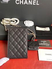 Fortok Chanel Phone & Airpods Case With Chain in Black 10x17.5x2cm - 3