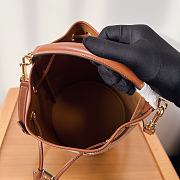 Fortok Celine Clara Bag In Triomphe Canvas And Calfskin Tan & White 20x24x20cm - 2