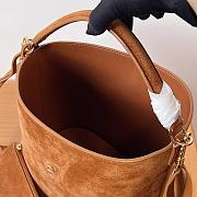 Fortok Celine Louise Cowhide Suede Bucket Bag 24x25x16cm - 3