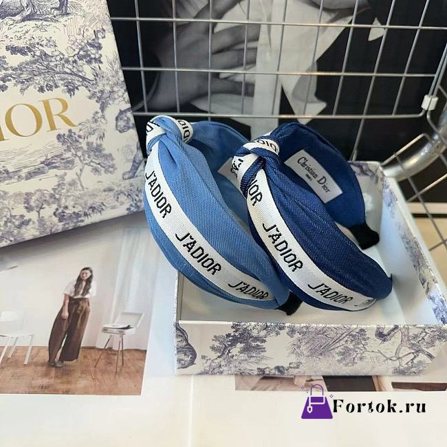 Fortok Dior Denim Headband Light Blue/ Dark Blue - 1