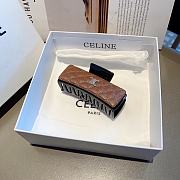 Fortok Celine Maillard French Leather Hair Clip White / Brown - 2