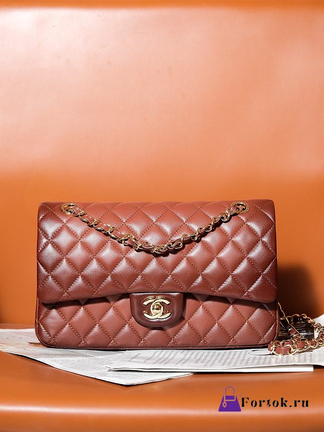 Fortok Chanel 24A Classic Flap Bag Brown 25.5cm - 1