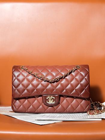 Fortok Chanel 24A Classic Flap Bag Brown 25.5cm