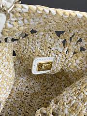 Fortok Chanel Small Tote Bag Raffia Effect Braided & Gold-Tone Metal Beige 24.5x32x10cm - 5