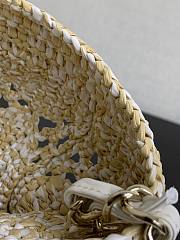 Fortok Chanel Small Tote Bag Raffia Effect Braided & Gold-Tone Metal Beige 24.5x32x10cm - 4