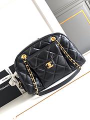 Fortok Chanel 24A Bowling Bag Black 21x33x15cm - 1