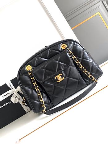 Fortok Chanel 24A Bowling Bag Black 21x33x15cm