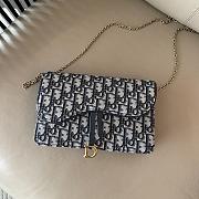 FortoK Dior Pochette Saddle Toile Jacquard Dior Oblique Blue 22cm - 1
