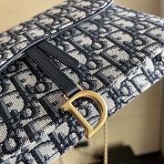 FortoK Dior Pochette Saddle Toile Jacquard Dior Oblique Blue 22cm - 4