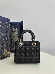 Fortok Dior Dioramour Mini Lady Dior Bag Black Cannage Lambskin 20x8x17cm - 5