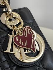 Fortok Dior Dioramour Mini Lady Dior Bag Black Cannage Lambskin 20x8x17cm - 4